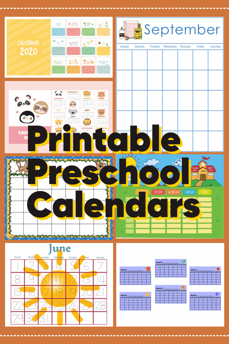 10 Best Free Printable Preschool Calendars Printablee