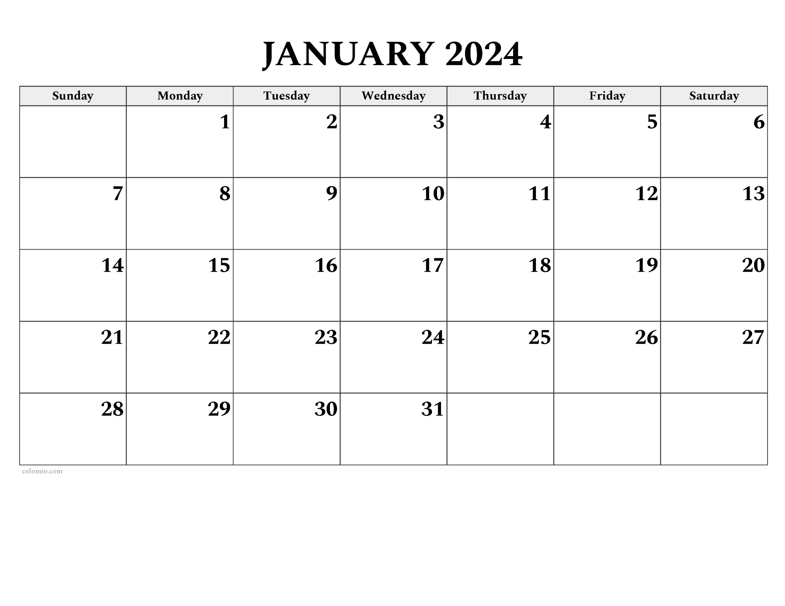 2024 January Calendar Printable Free Pdf Printable Pictures Devin Feodora