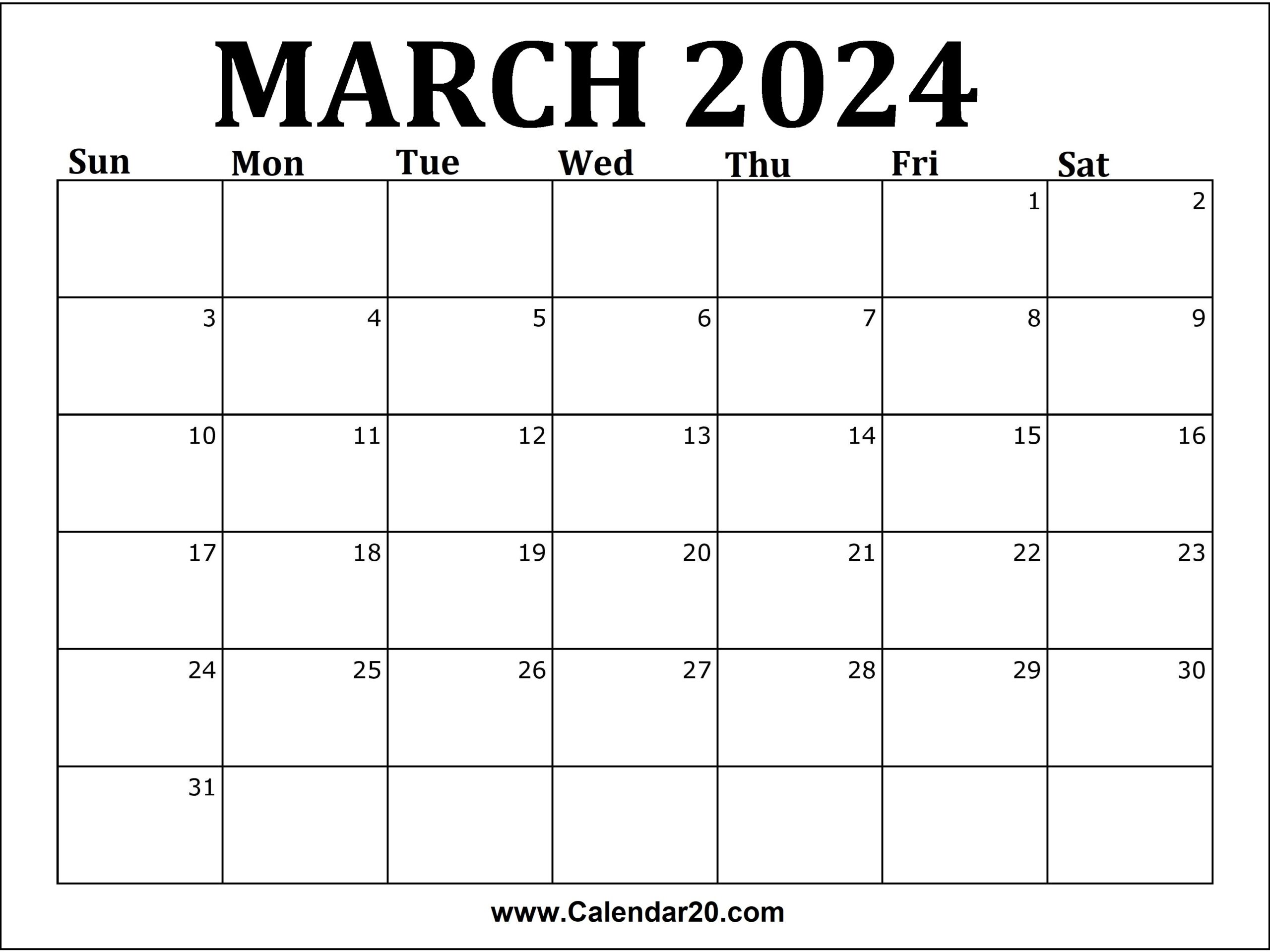 2024 March Calendar Printable With Holidays Free Pdf Audie Candida