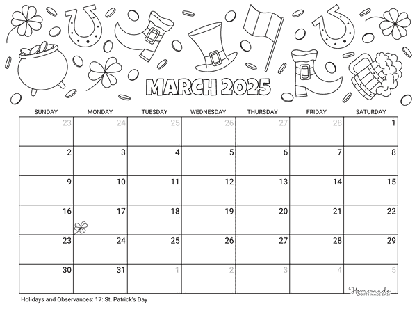 2025 March Calendar Free Printable Full Screen Edna Nichol