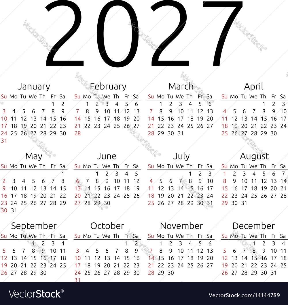 2027 Calendar 2027 Calendar