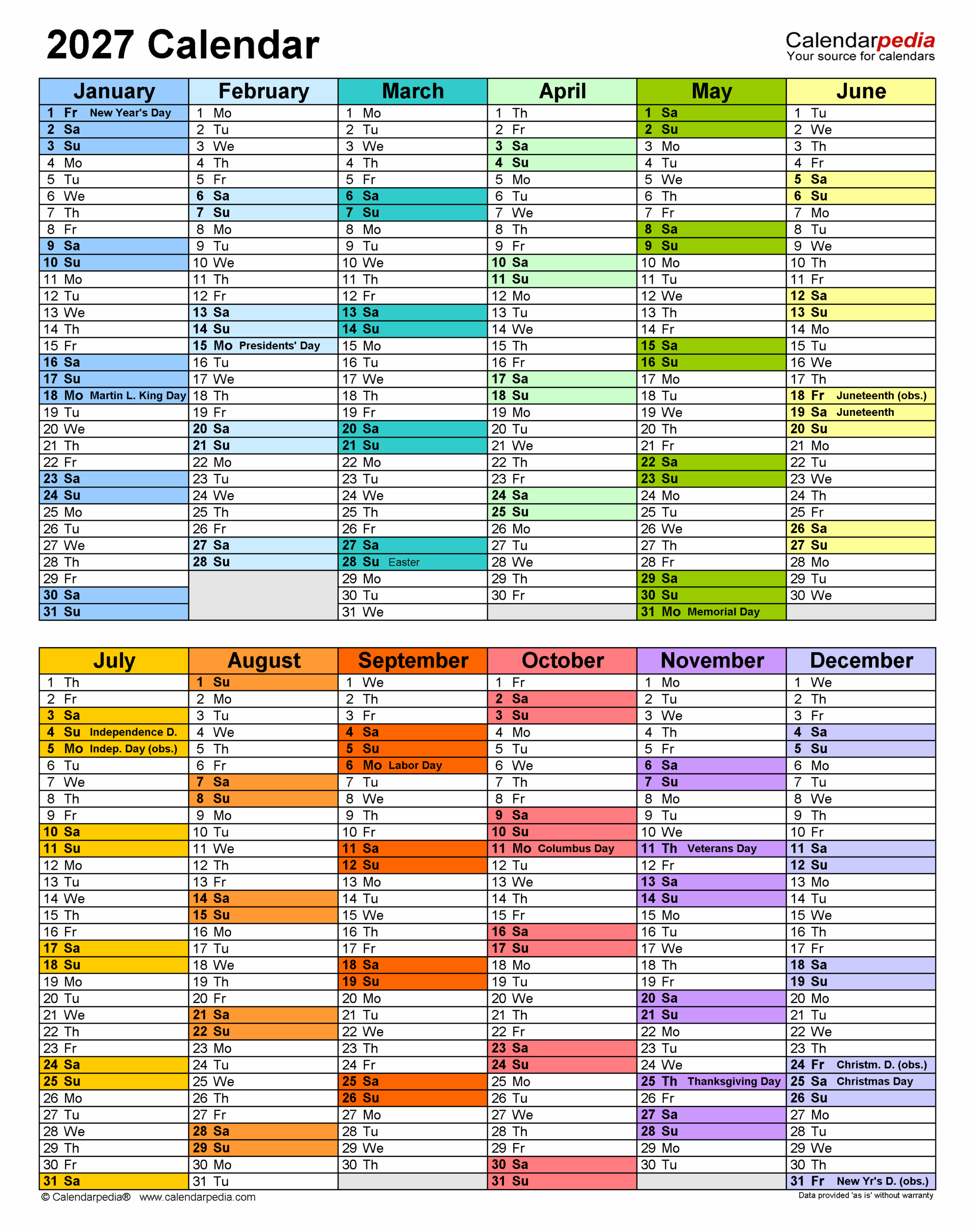 2027 Calendar Free Printable Excel Templates Calendarpedia 2027 Calendar Free Printable Excel Templates Calendarpedia