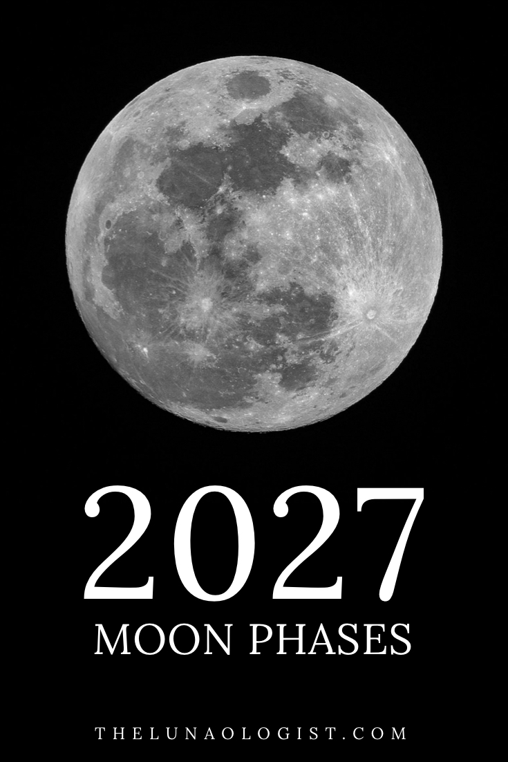 2027 Moon Phases Lunar Phases Calendar For 2027 The Lunaologist