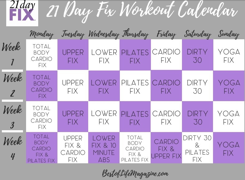 21 Day Fix Printable Workout Schedule EOUA Blog 21 Day Fix Printable Workout Schedule EOUA Blog