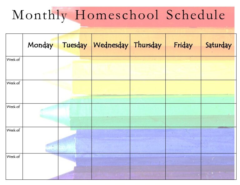 35 Editable Homeschool Schedule Templates FREE 