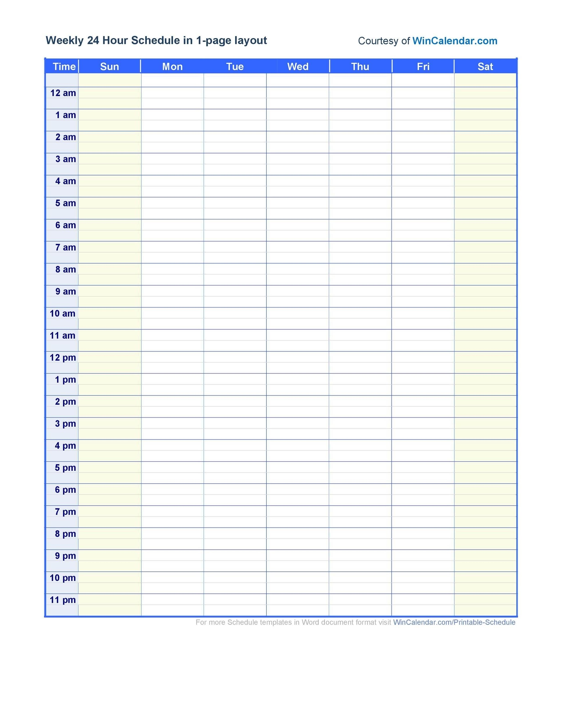 43 Effective Hourly Schedule Templates Excel MS Word TemplateLab 43 Effective Hourly Schedule Templates Excel MS Word TemplateLab