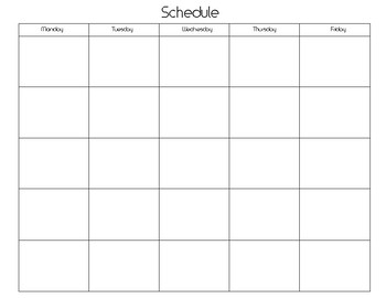 5 Day Monthly Calendar Printable