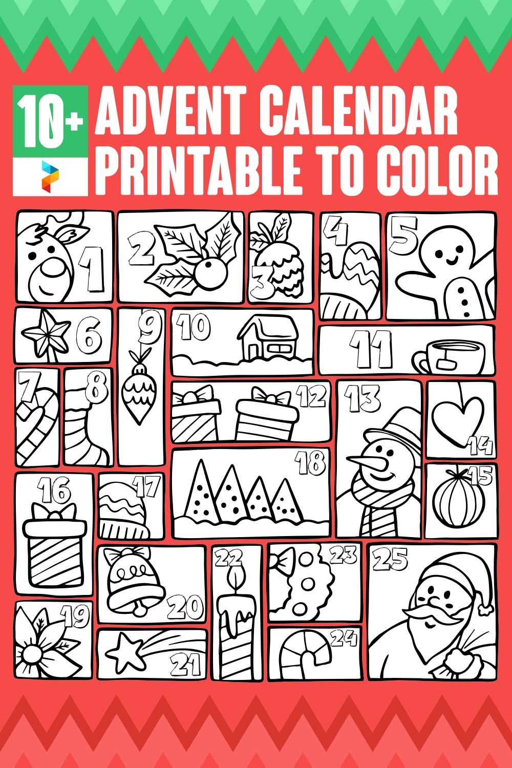 Advent Calendar To Color 10 Free PDF Printables Printablee Advent Calendar To Color 10 Free PDF Printables Printablee