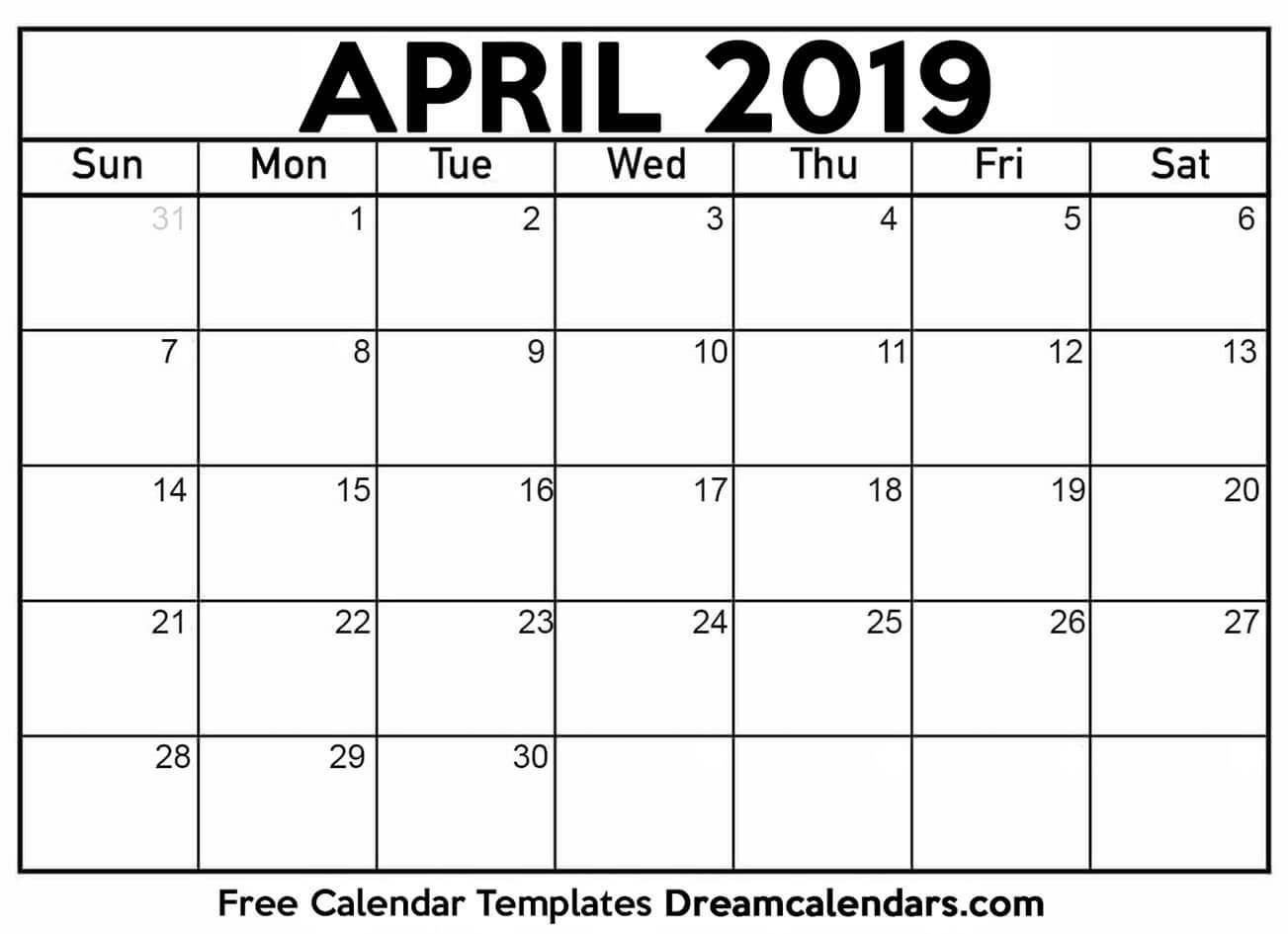 April 2019 Calendar Free Printable With Holidays And Observances April 2019 Calendar Free Printable With Holidays And Observances