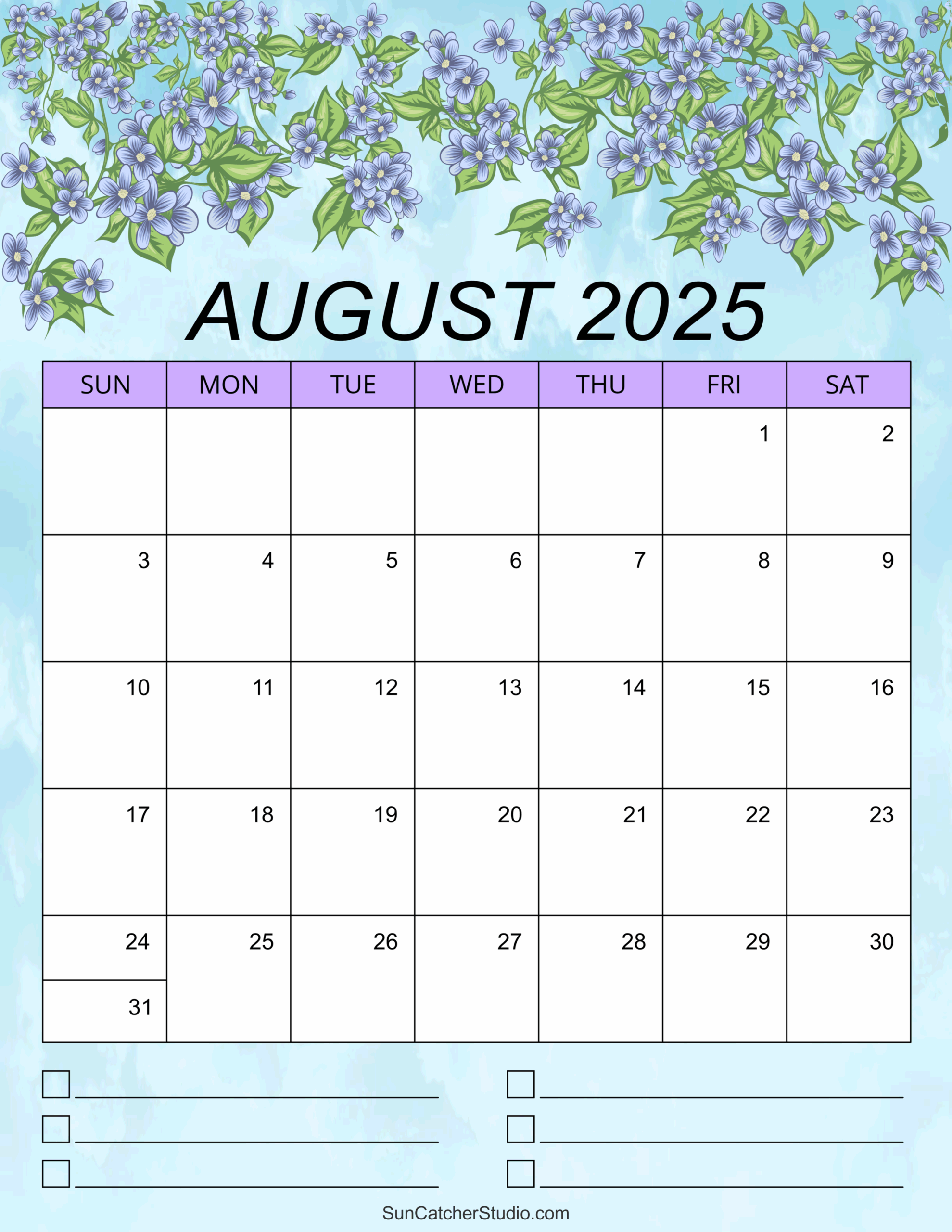 August 2025 Calendar Free Printable DIY Projects Patterns August 2025 Calendar Free Printable DIY Projects Patterns