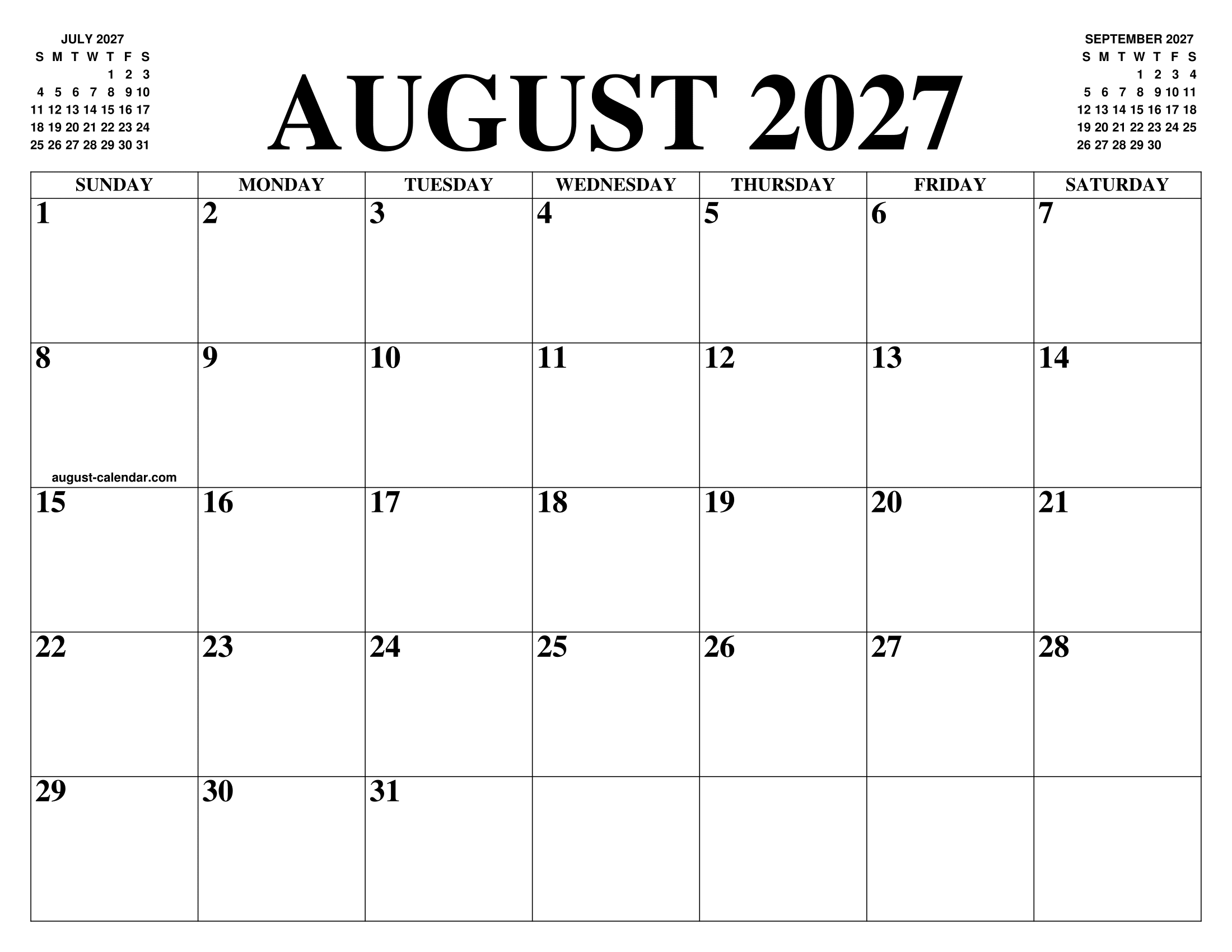 AUGUST 2027 CALENDAR OF THE MONTH FREE PRINTABLE AUGUST CALENDAR OF AUGUST 2027 CALENDAR OF THE MONTH FREE PRINTABLE AUGUST CALENDAR OF