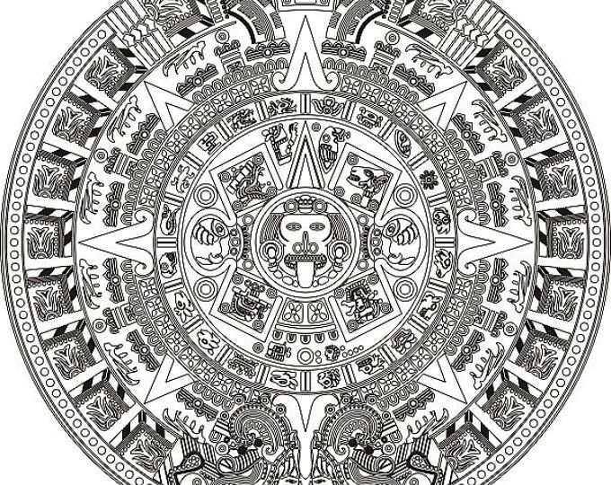 Aztec Calendar Printable Aztec Calendar Printable