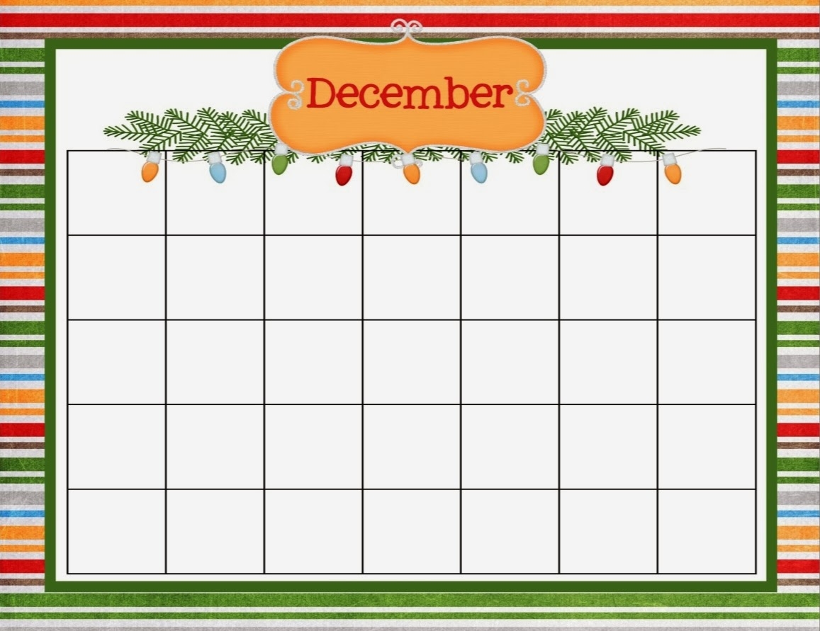 Blank December Calendar Printable Blank December Calendar Printable