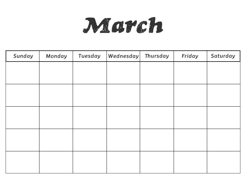 Blank March Calendar To Print Gemma M Eggers Blank March Calendar To Print Gemma M Eggers