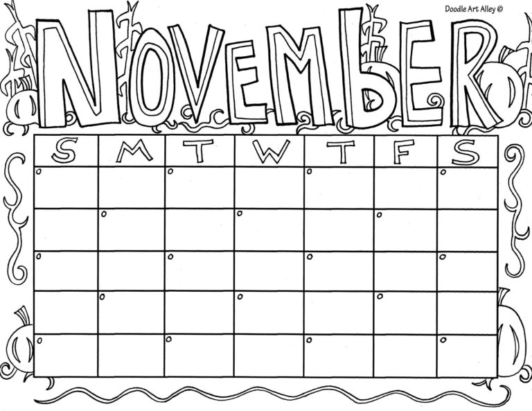 Blank November Calender Printable Calendars AT A GLANCE