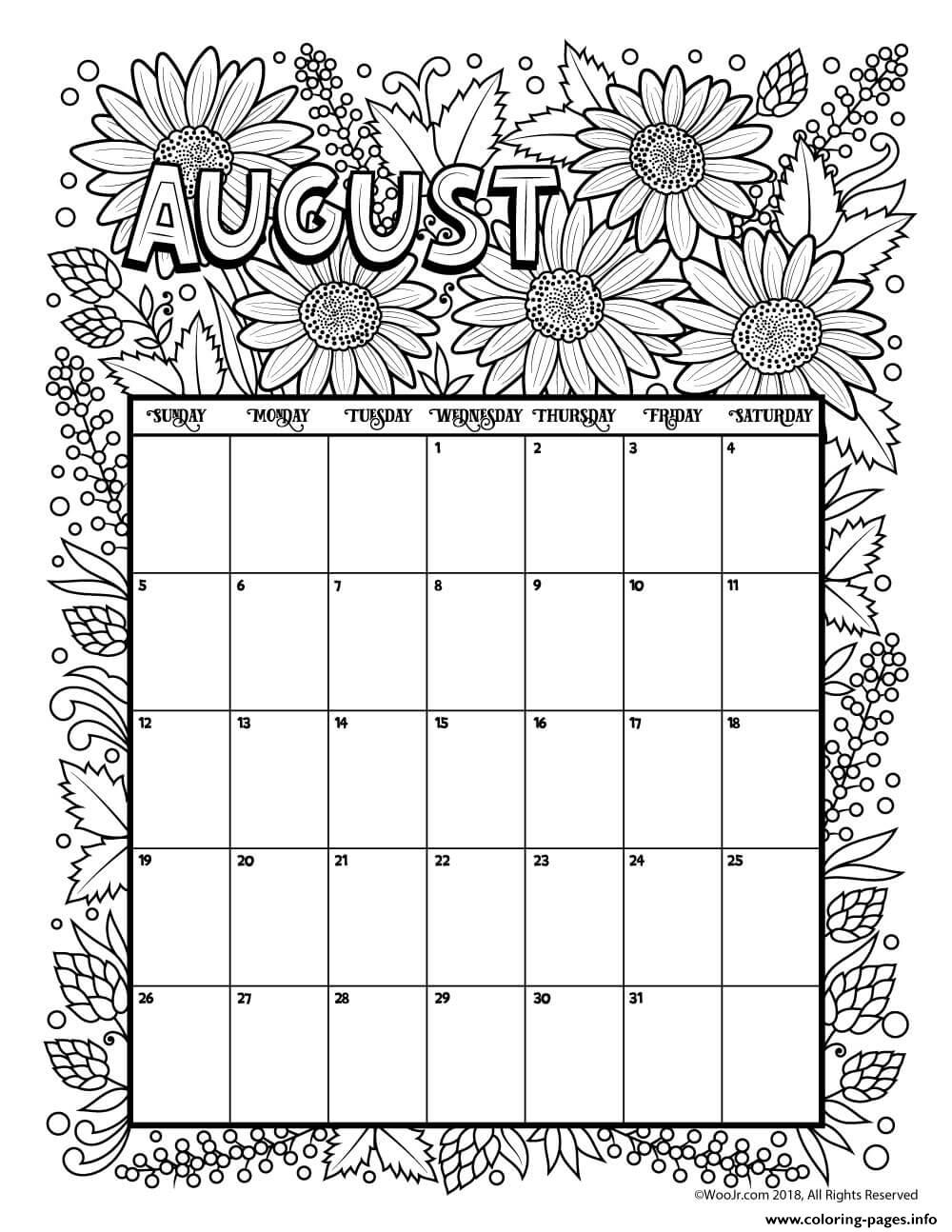 Blank Printable August Calendar Blank Printable August Calendar