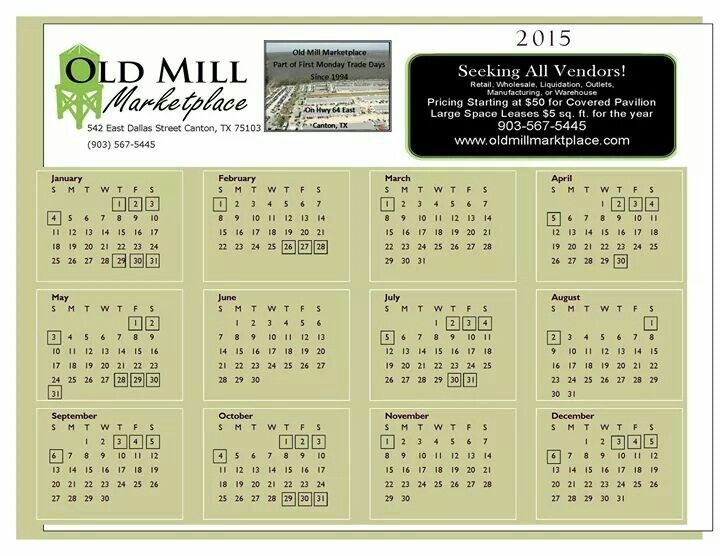Canton Trade Days Calendar Printable Calendars AT A GLANCE