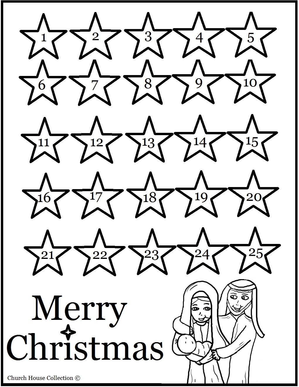 Christmas Advent Calendar Coloring Pages With Stars Free Printable Christmas Advent Calendar Coloring Pages With Stars Free Printable