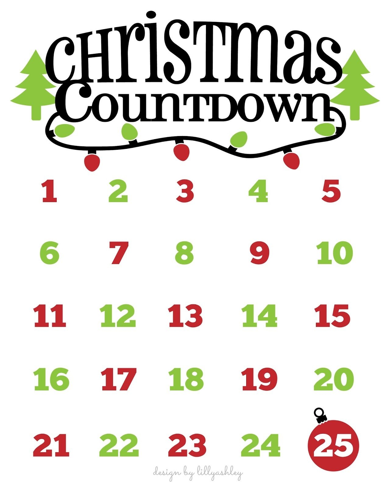 Christmas Countdown Free Printable