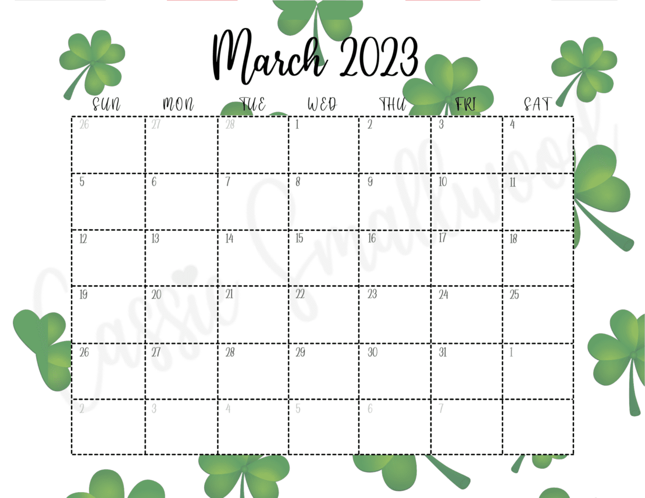 Cute Free Printable Monthly Calendar 2023 Cassie Smallwood Cute Free Printable Monthly Calendar 2023 Cassie Smallwood