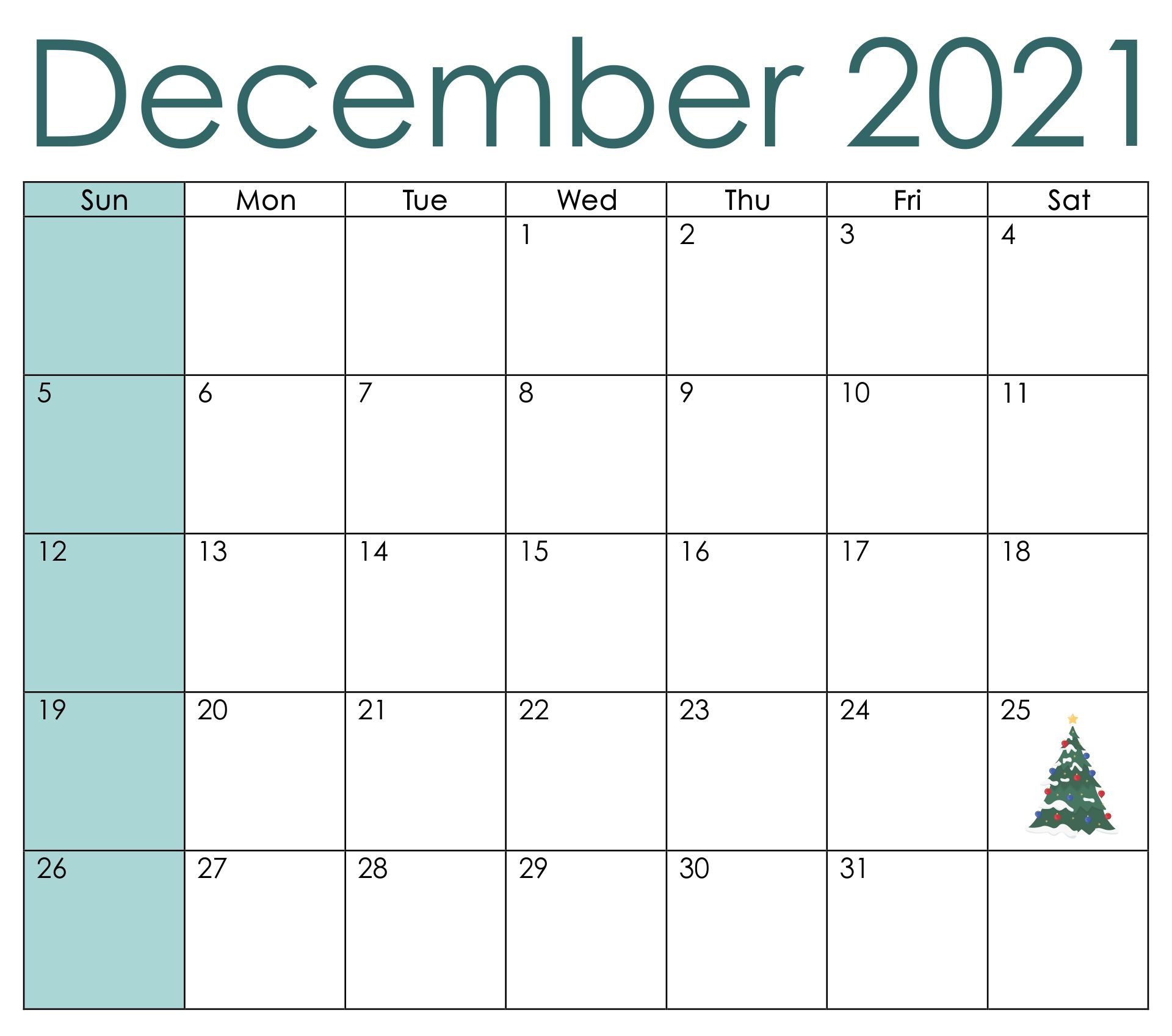 December Printable Calander
