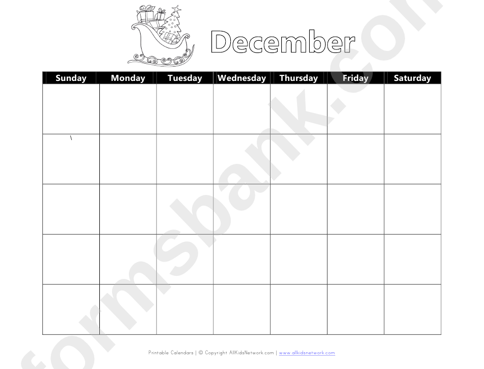 December Weekly Calendar Template Printable Pdf Download