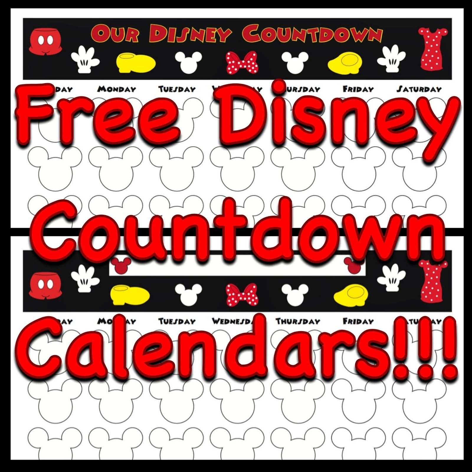 Disney Printable Countdown Calendar Disney Printable Countdown Calendar