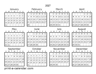 Download 2027 Printable Calendars Download 2027 Printable Calendars