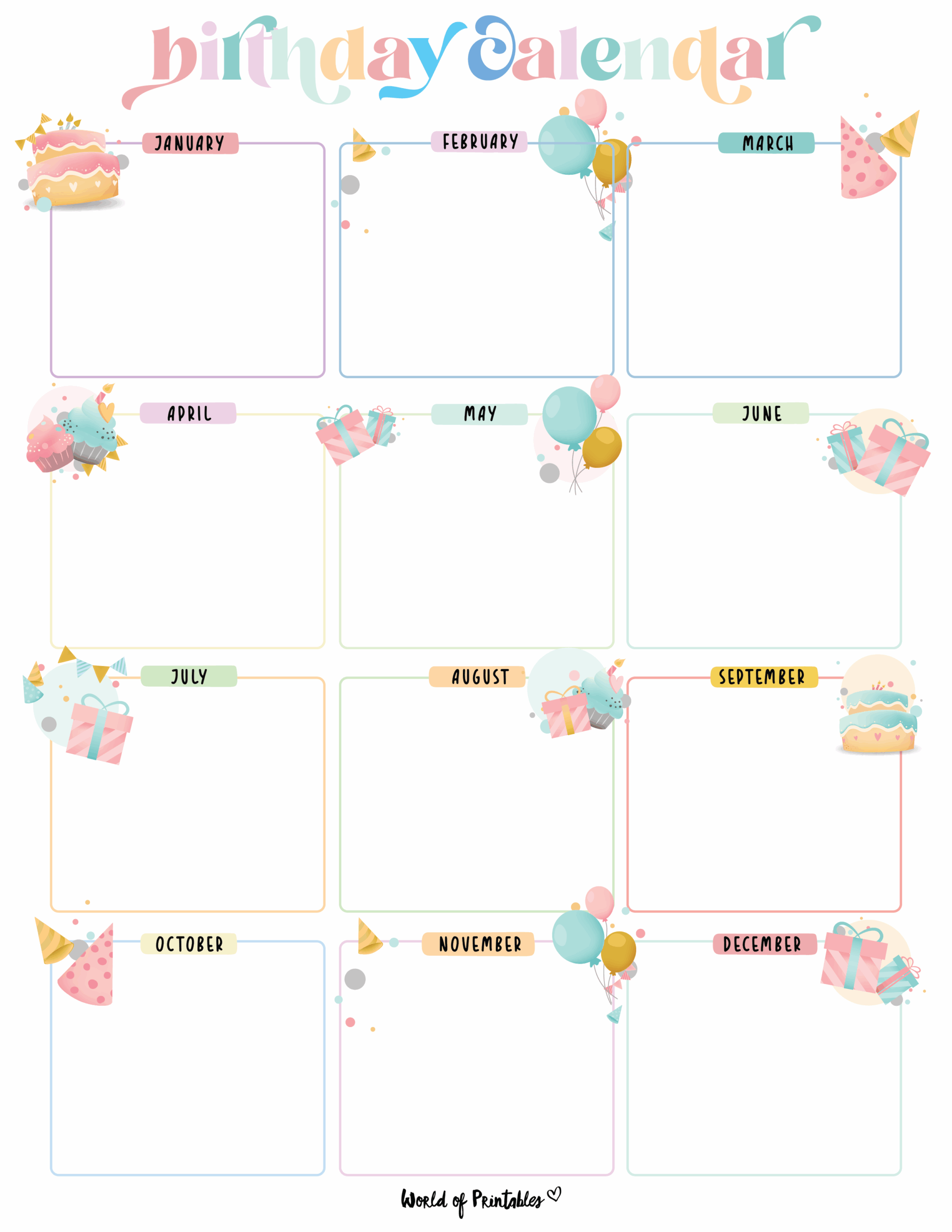 Editable Office Birthday Calendar Template Editable Office Birthday Calendar Template