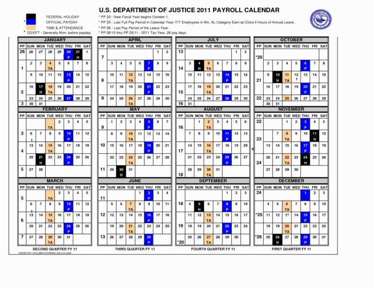 Federal Pay Period Calendar 2027 Printable Calendars AT A GLANCE