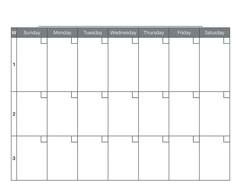 Free 3 Week Calendar Printable Blank Template Free 3 Week Calendar Printable Blank Template