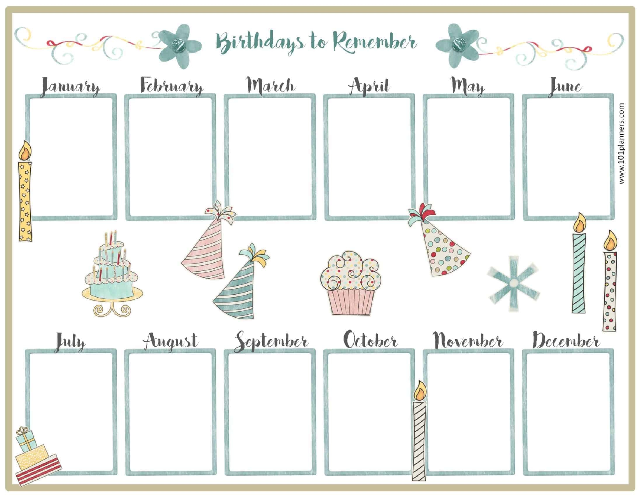 Free Birthday Calendar Template Printable Customizable Free Birthday Calendar Template Printable Customizable
