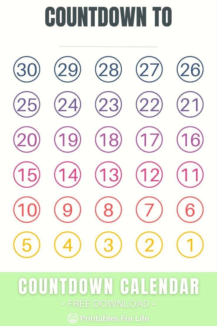 Free Blank Countdown Calendar Printable Artofit Free Blank Countdown Calendar Printable Artofit