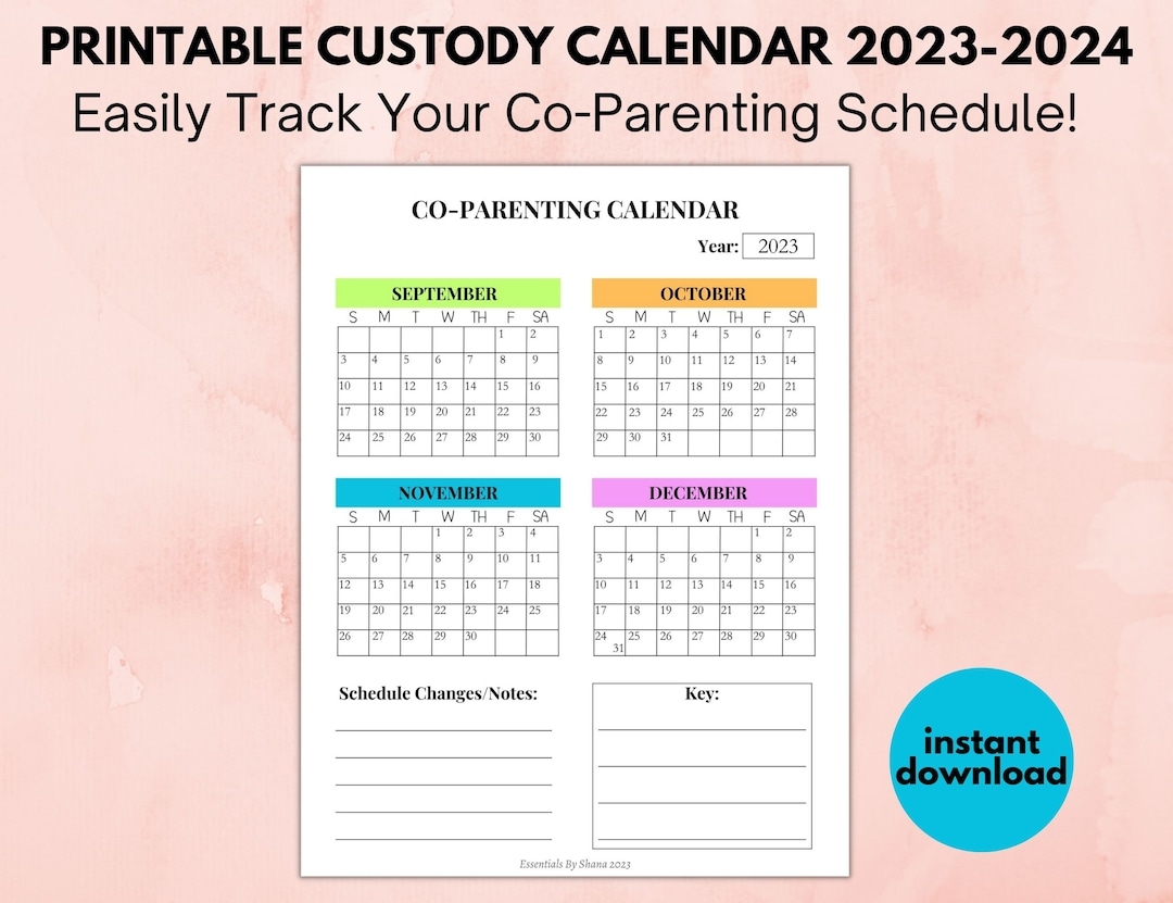Free Custody Calendar Megan May