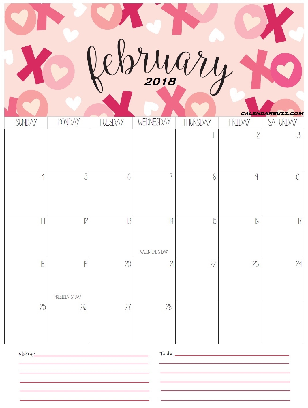 Free February Printable Calendar Free February Printable Calendar