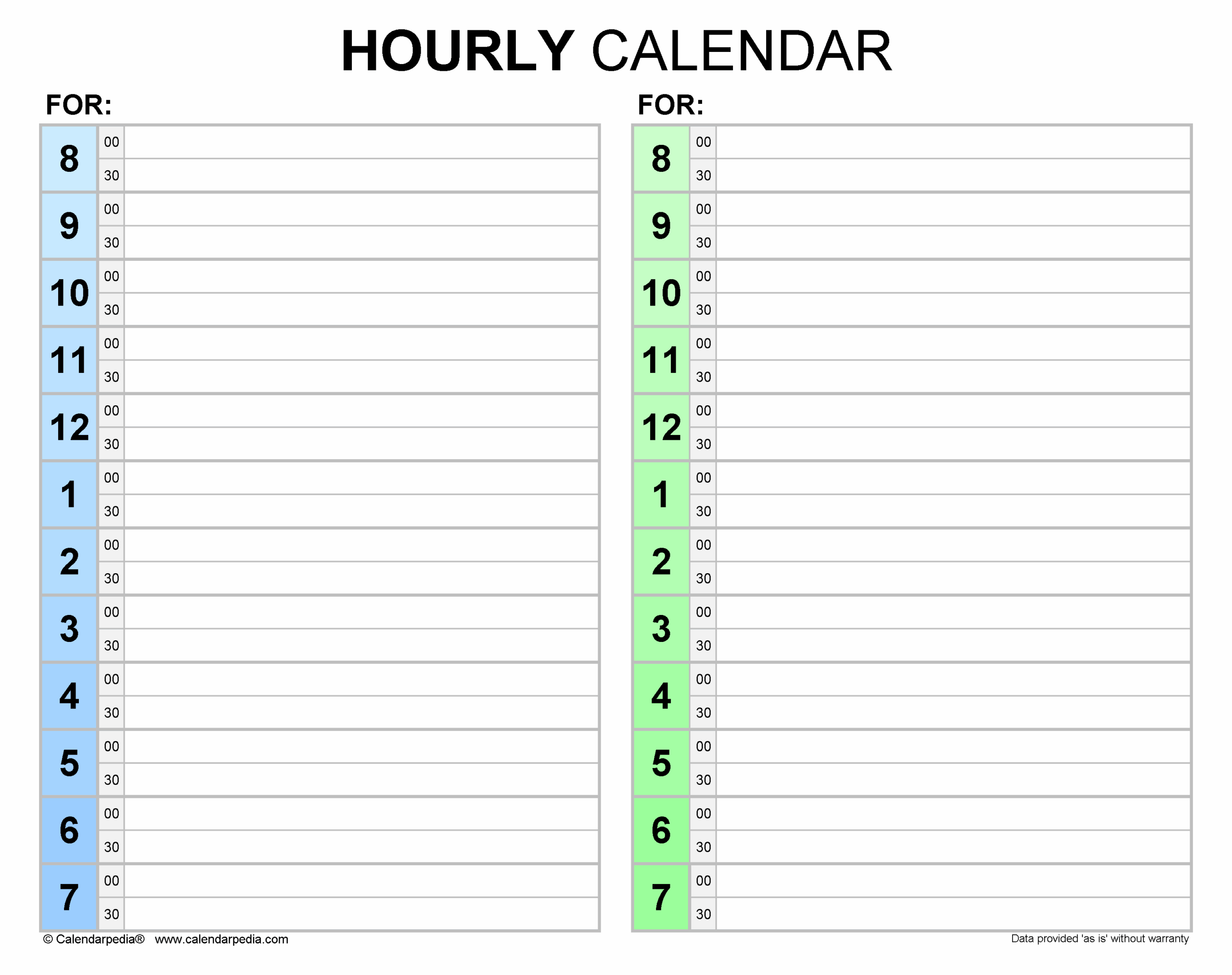 Free Hourly Calendars In PDF Format 20 Templates Free Hourly Calendars In PDF Format 20 Templates