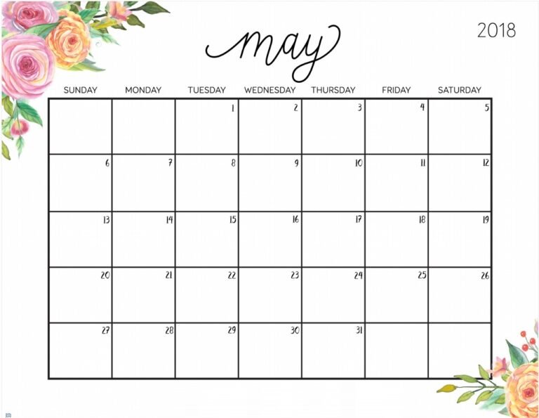 FREE May Printable Calendar 
