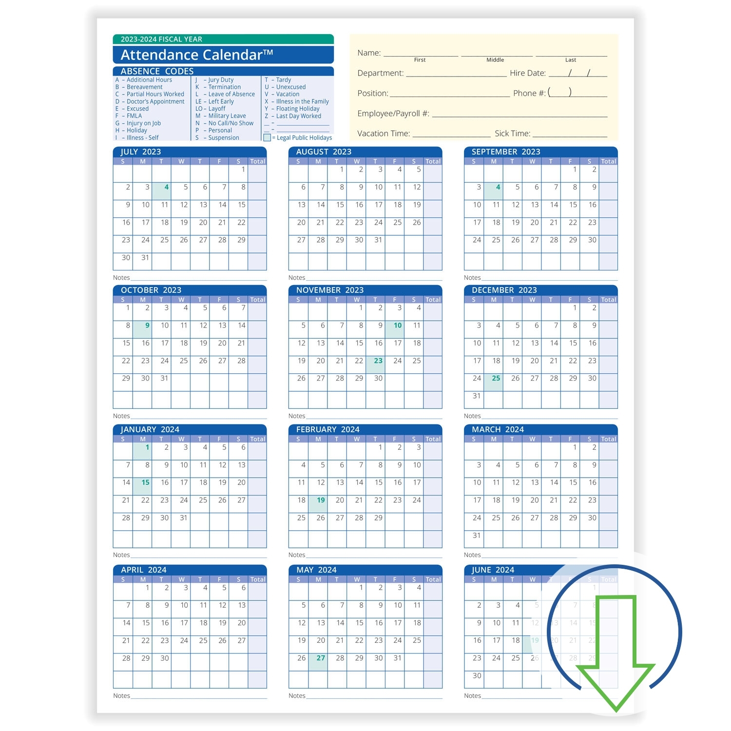 Free Printable 2027 Employee Attendance Calendar Pdf Calendar Free Printable 2027 Employee Attendance Calendar Pdf Calendar