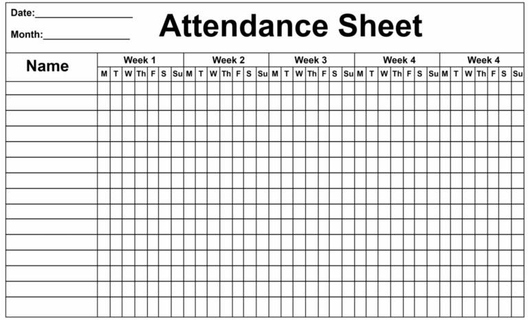 Free Printable 2027 Employee Attendance Calendar Pdf We Love Printables