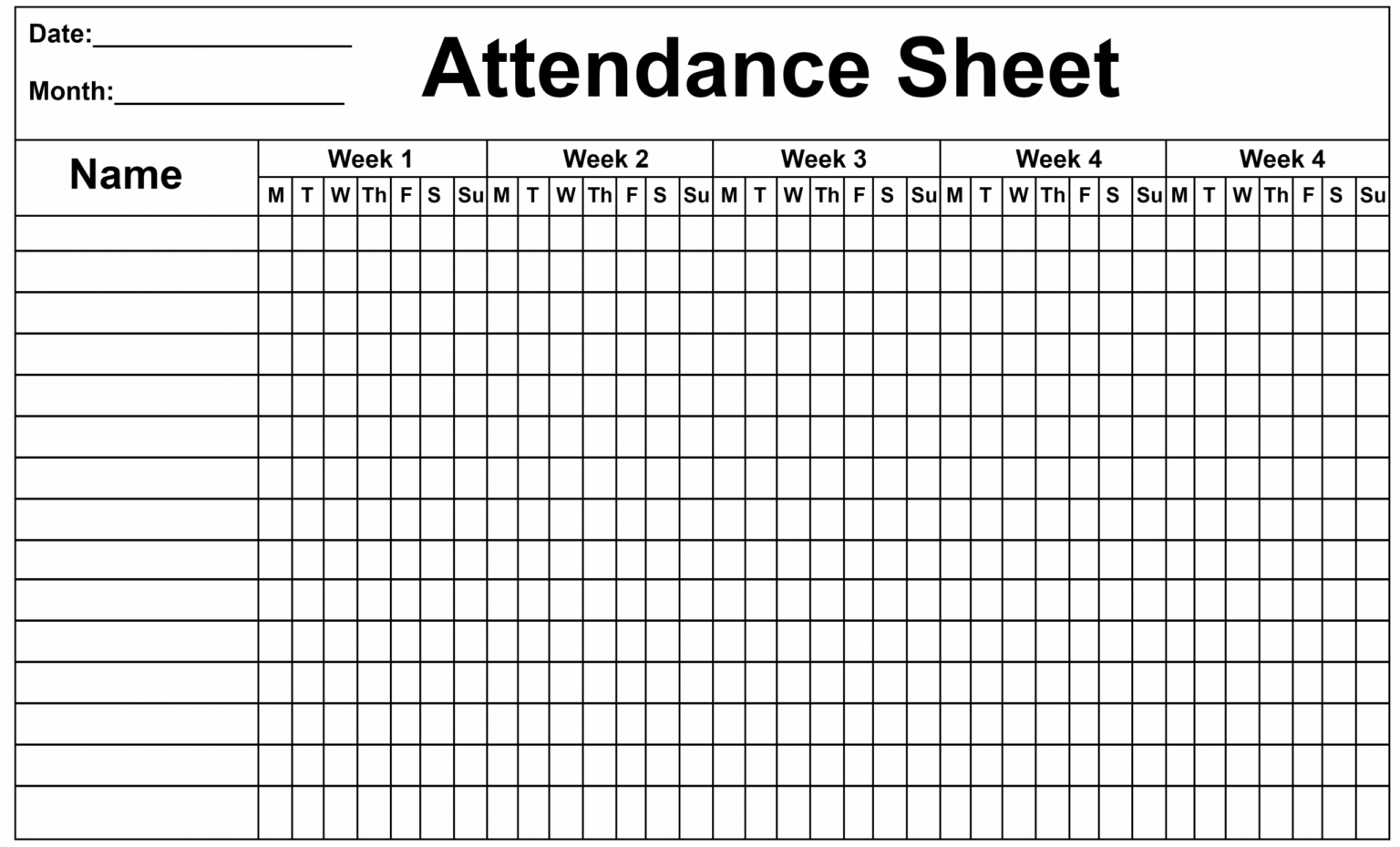 Free Printable 2027 Employee Attendance Calendar Pdf We Love Printables