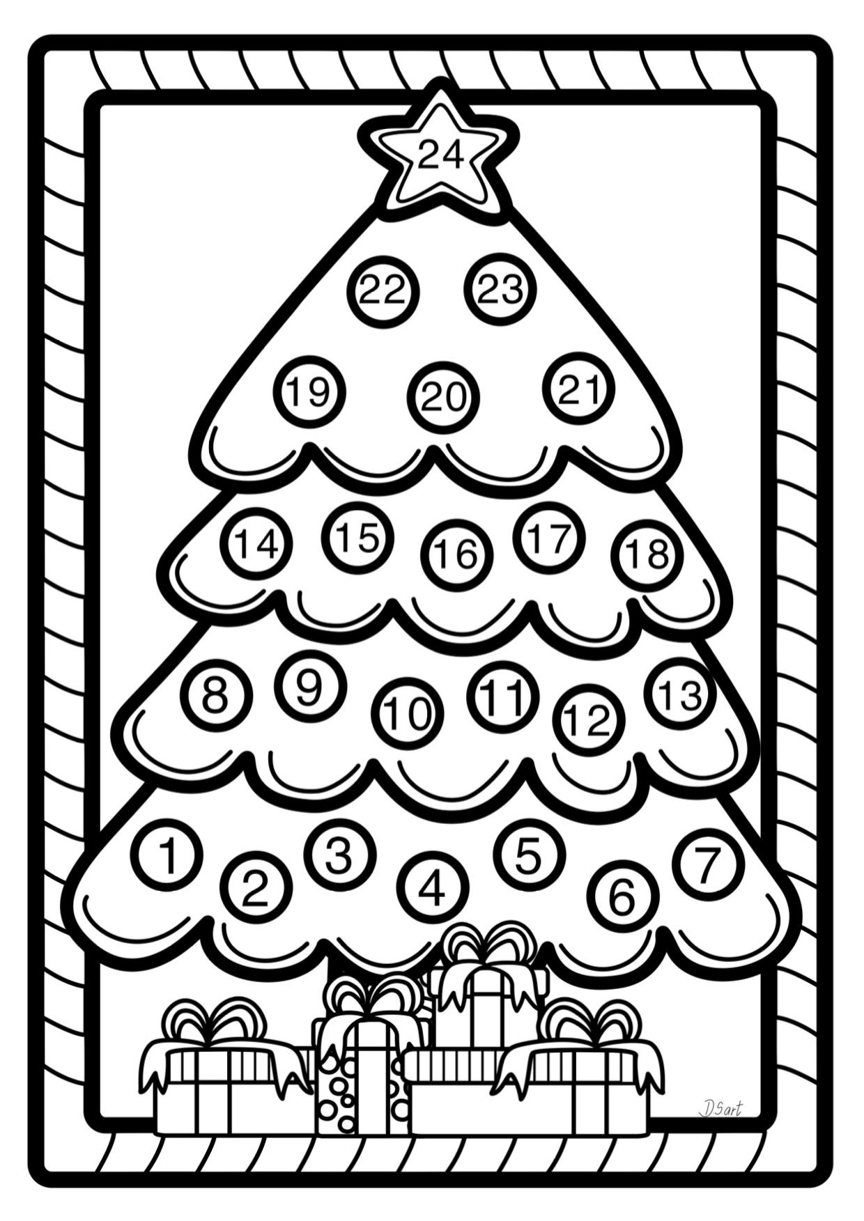 Free Printable Advent Calendar To Color Free Printable Advent Calendar To Color