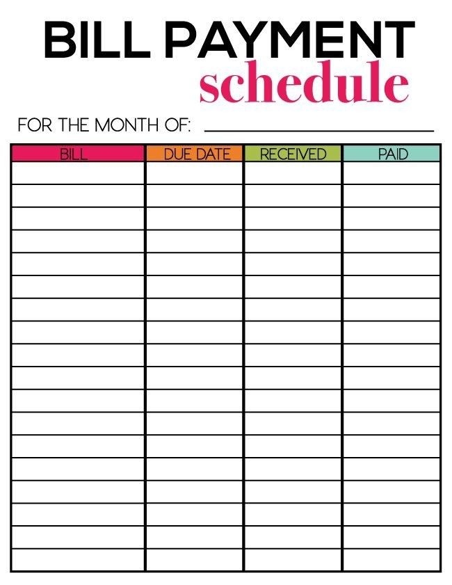 Free Printable Bill Calendar Free Printable Bill Calendar