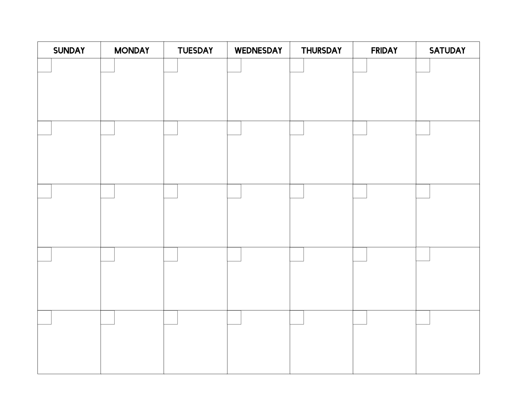 Free Printable Blank Calendar Pdf Free Printable Blank Calendar Pdf