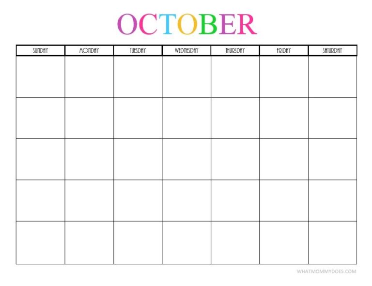 Free Printable Blank Monthly Calendars 2024 2025 What Mommy Does