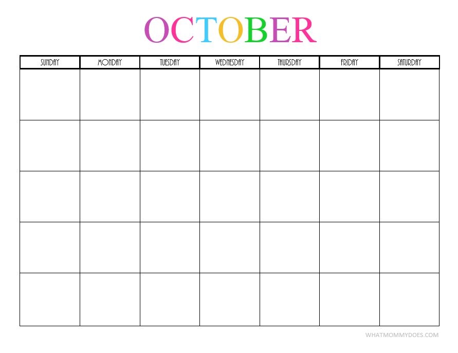 Free Printable Blank Monthly Calendars 2024 2025 What Mommy Does