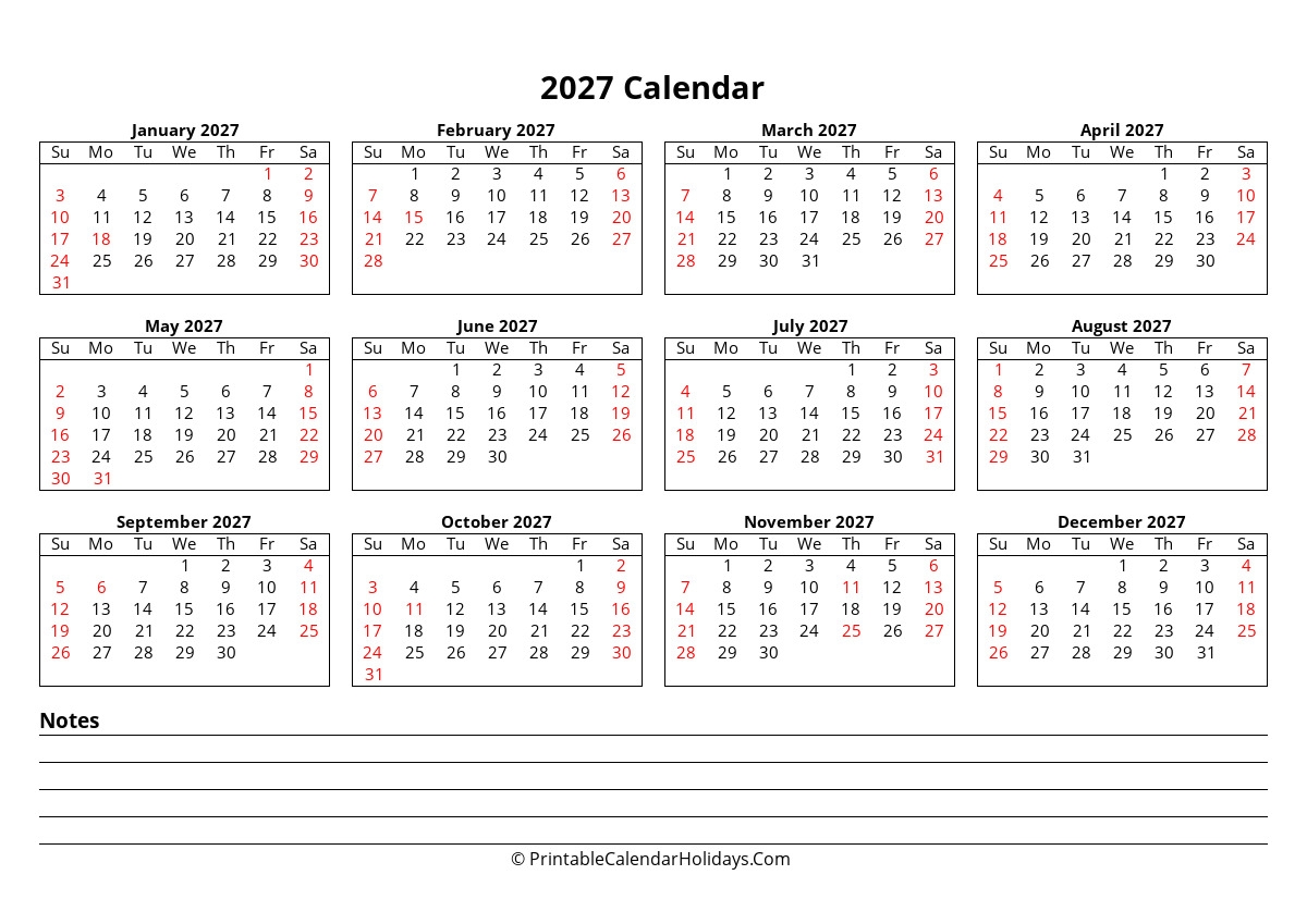 Free Printable Calendar 2027 Word PDF Excel Free Printable Calendar 2027 Word PDF Excel