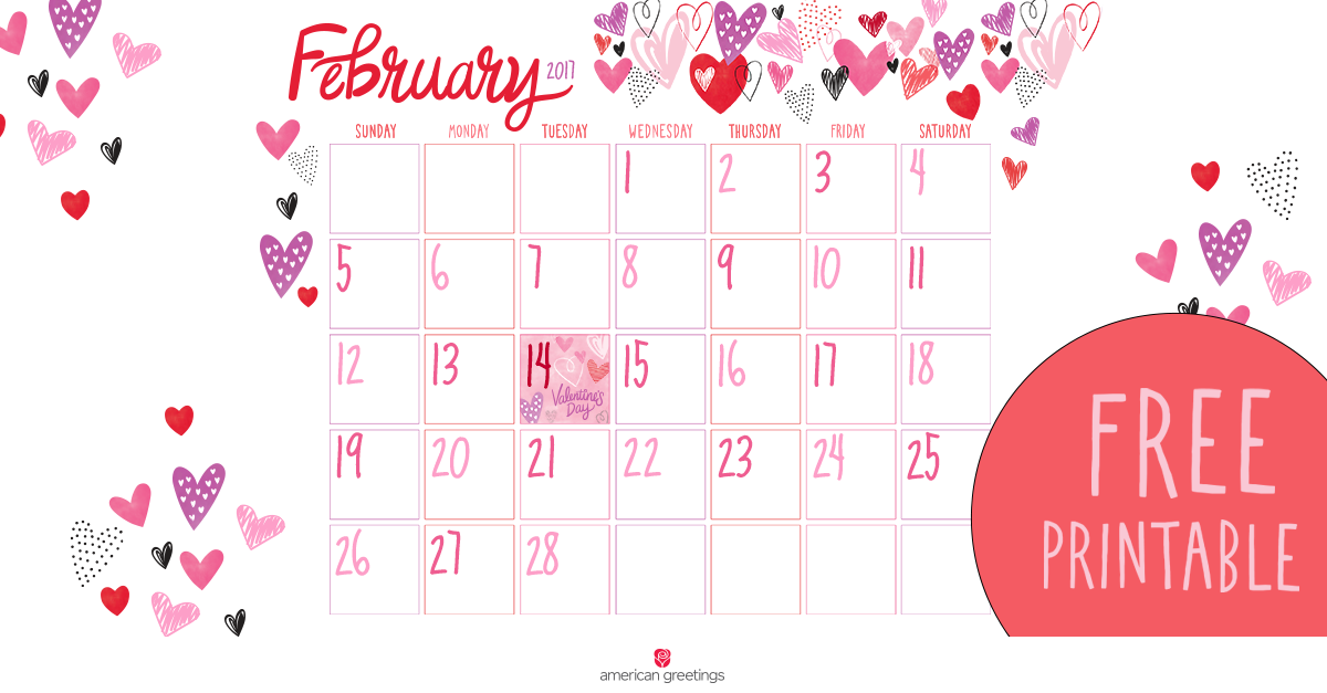 Free Printable Calendar For February