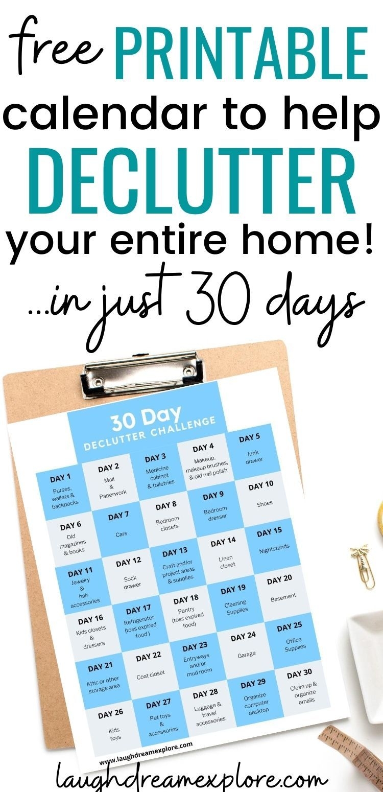 FREE PRINTABLE DECLUTTER CALENDAR Declutter Challenge Declutter FREE PRINTABLE DECLUTTER CALENDAR Declutter Challenge Declutter