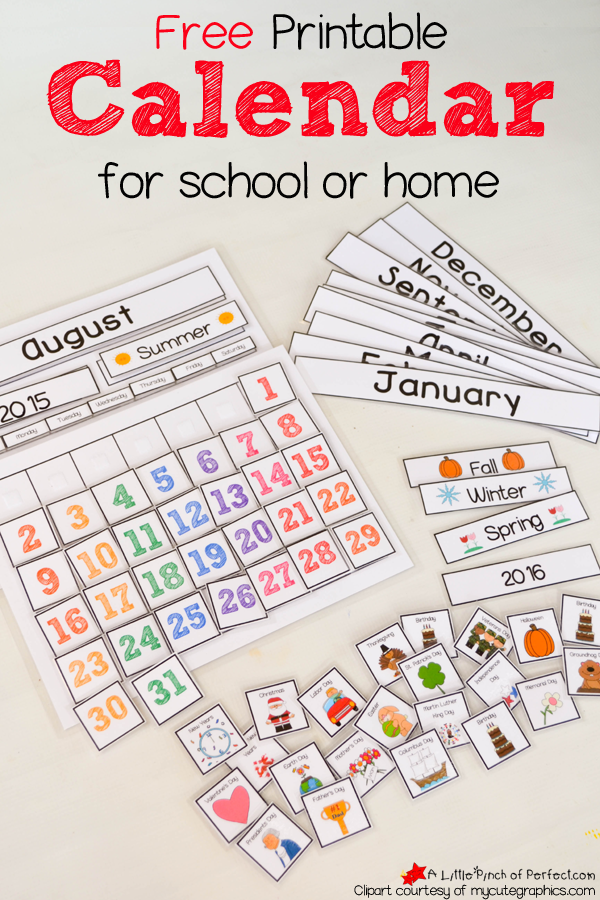 FREE Printable Interactive Preschool Calendar FREE Printable Interactive Preschool Calendar