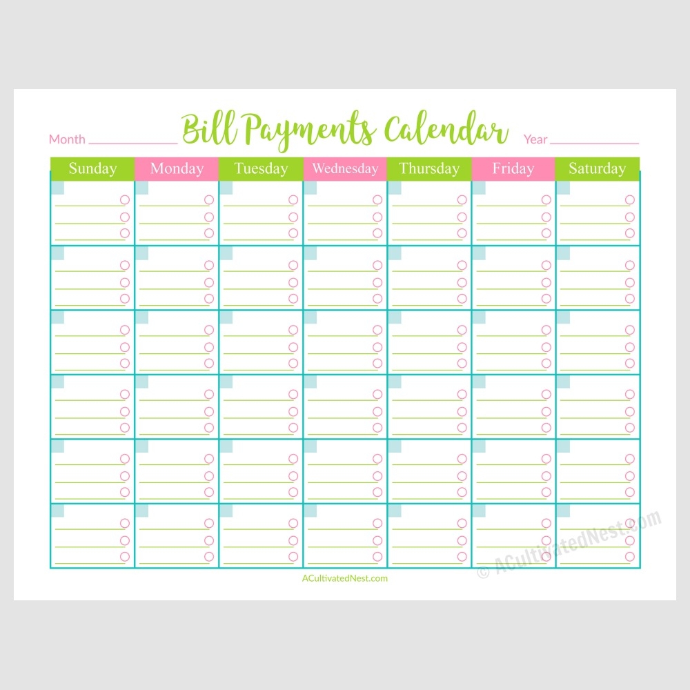 Free Printable Monthly Bill Calendar 2024 Free Printable Monthly Bill Calendar 2024